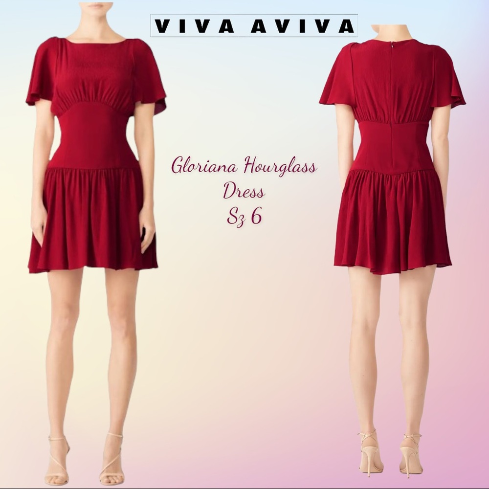 Red Burgundy Viva Aviva Gloriana Hourglass Cocktail Dress Sz 6